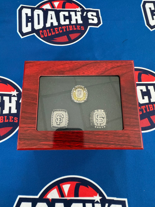 San Francisco Giants REPLICA 3pc World Series Ring Set w/ Display Box