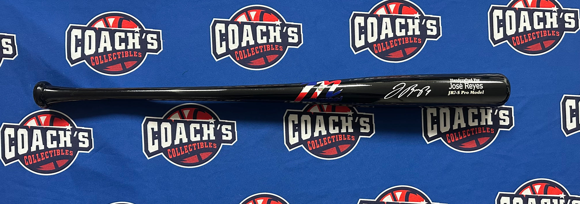 Jose Reyes Autographed Dominican Republic Flag Marucci Game Model Bat (Beckett)