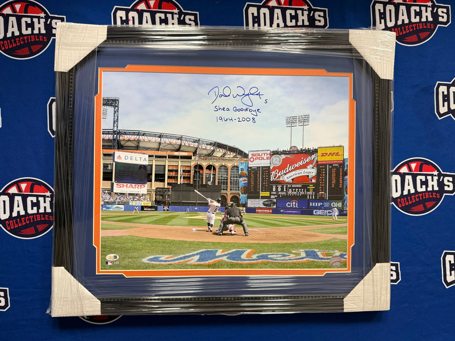 FRAMED David Wright Autographed Final Shea Season 16x20 Photo with Shea Goodbye Inscr (Beckett)