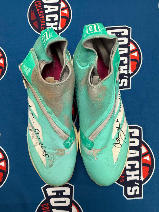 GAME USED Ronny Mauricio Autographed PAIR of Adidas Cleats w/ Game Used 2025 Inscription (JSA)