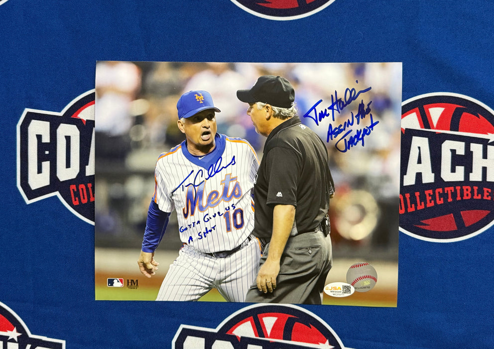 Terry Collins & Umpire Tom Hallion DUAL Autographed 8x10 Photo w/ Dual Inscriptions (JSA)
