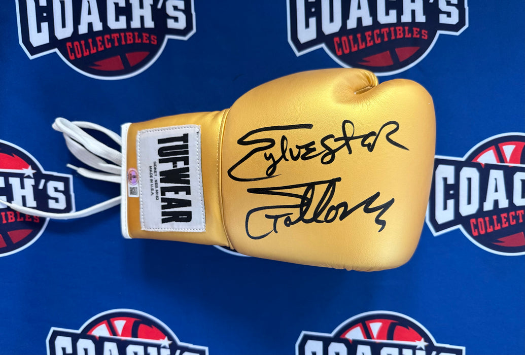 Sylvester Stallone Autographed "Rocky" Tuf Wear Gold Glove (Beckett)