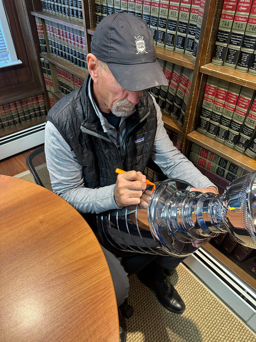 Bobby Nystrom Autographed 25” Full Size NY Islanders Replica Stanley Cup w/ Inscription (JSA)