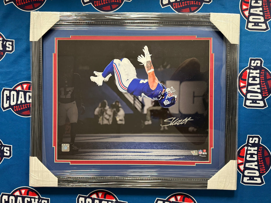 FRAMED Cam Skattebo Autographed 16x20 Touchdown Backflip Spotlight Photo (Fanatics)