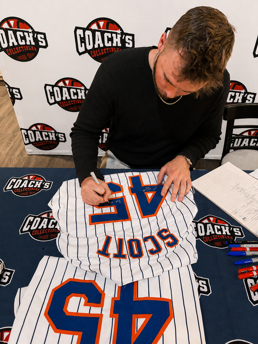 Christian Scott Autographed NY Mets CUSTOM Pinstripe Jersey (JSA)