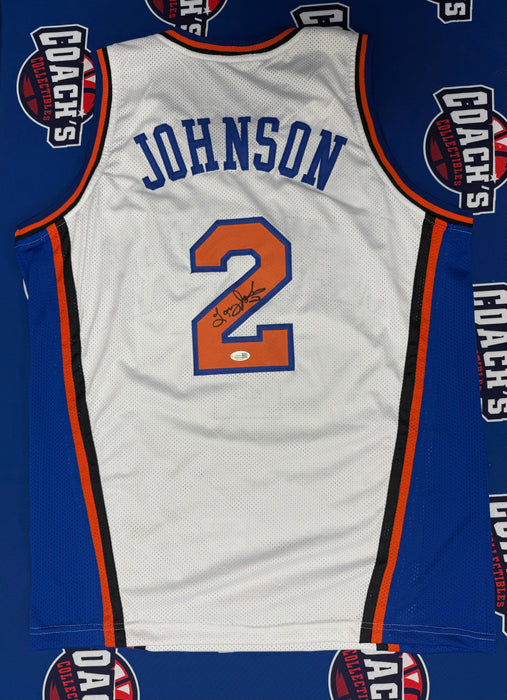 Larry Johnson Autographed NY Knicks CUSTOM White Jersey (JSA)