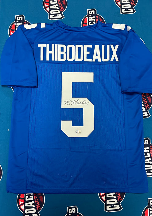 Kayvon Thibodeaux Autographed NY Giants CUSTOM Blue Home Jersey (Beckett)