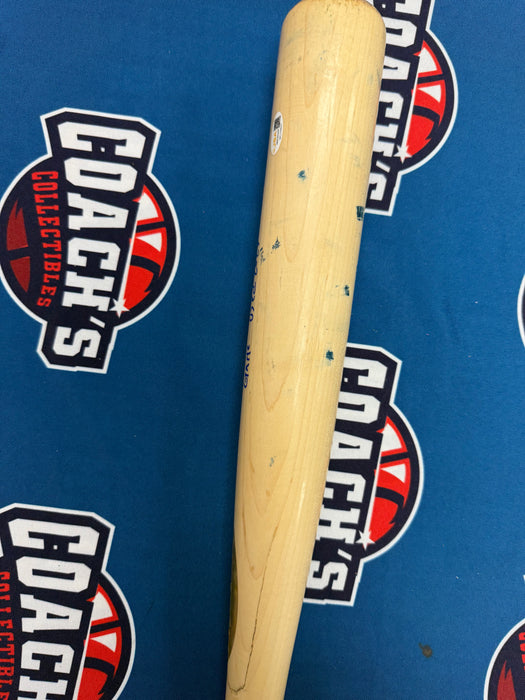 Ronny Mauricio Autographed GAME USED Bat from 2025 Season w/ Inscr (JSA)