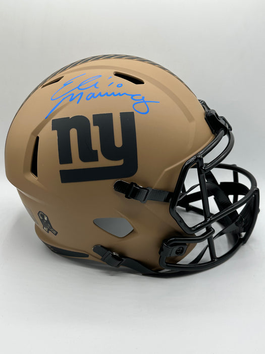 Eli Manning Autographed NY GIants 2023 Salute to Service Speed Replica Helmet (Fanatics)