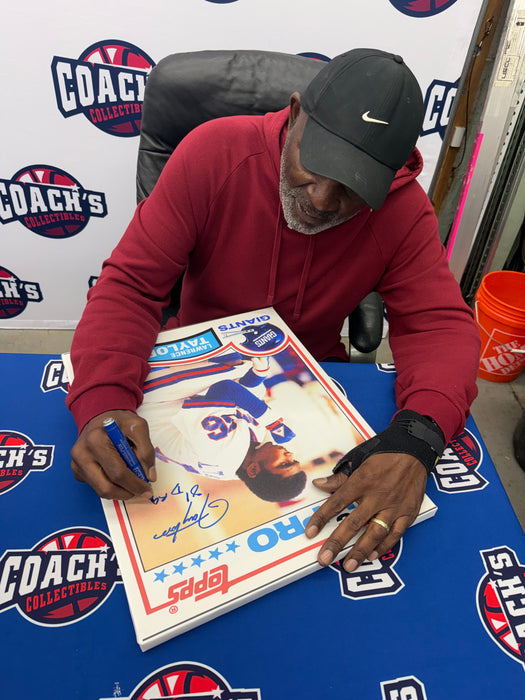 Lawrence Taylor Autographed 16x20 1982 Topps RC Wrapped Canvas w/ 81 DROY Inscription (JSA)