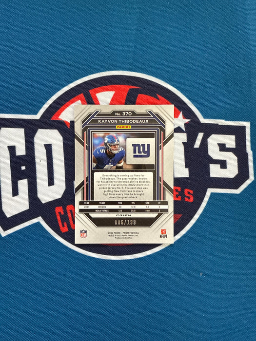 Kayvon Thibodeaux Autographed 2022 Panini Prizm BLUE 006/199 Rookie Card (GTP)