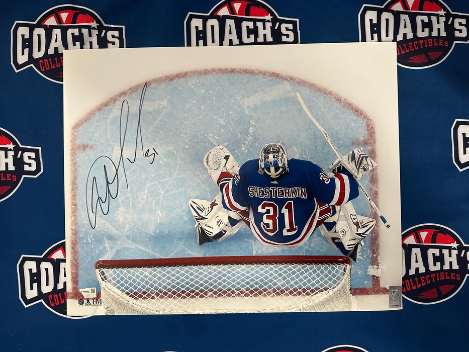Igor Shesterkin Autographed 16x20 in Goal Photo (Fanatics)