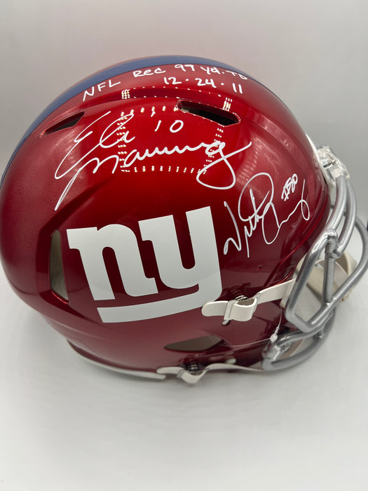Eli Manning & Victor Cruz DUAL Autographed New York Giants Flash Authentic Helmet (Fanatics)
