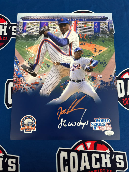 Dwight "Doc" Gooden Autographed 11x14 Custom Edit Collage Photo with 86 WS Champs (JSA)