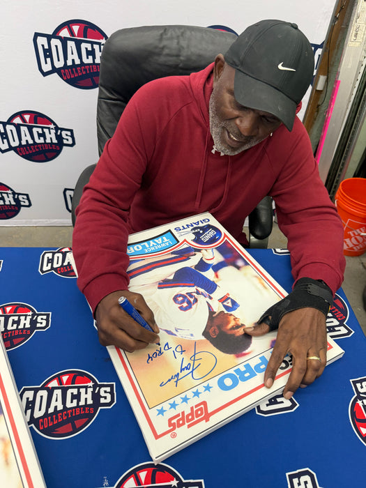 Lawrence Taylor Autographed 16x20 1982 Topps RC Wrapped Canvas w/ 81 DROY Inscription (JSA)