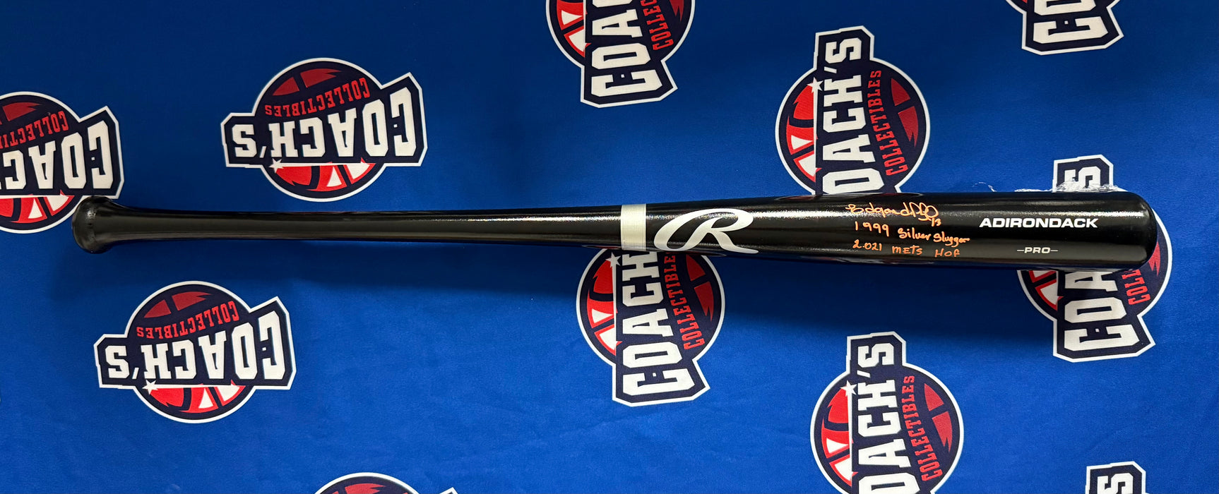 Edgardo Alfonzo Autographed Black Rawlings Bat w/ 2 Inscriptions (JSA)