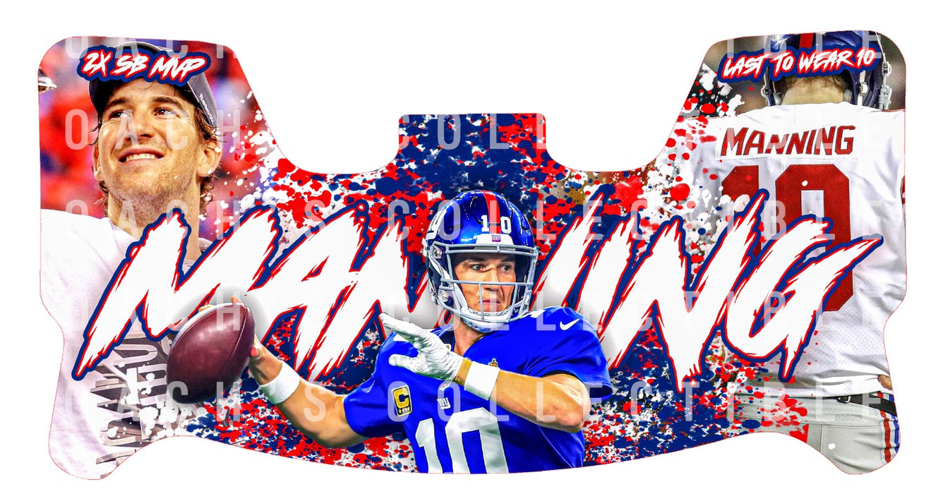 Eli Manning Custom Visor for Any Full Size Riddell Helmet (Universal Fit)