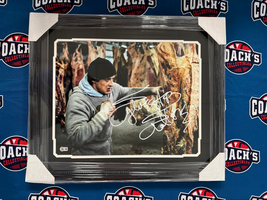 FRAMED Sylvester Stallone Autographed "Rocky" 16x20 Meat Locker Photo (Beckett)