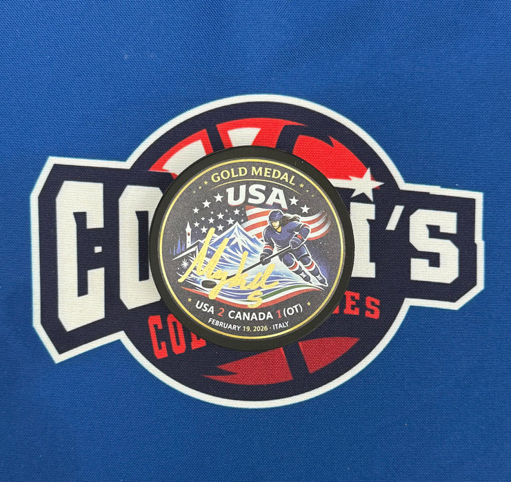 Megan Keller Autographed 2026 Olympic Women’s Golf Medal Winning Custom Puck (JSA)