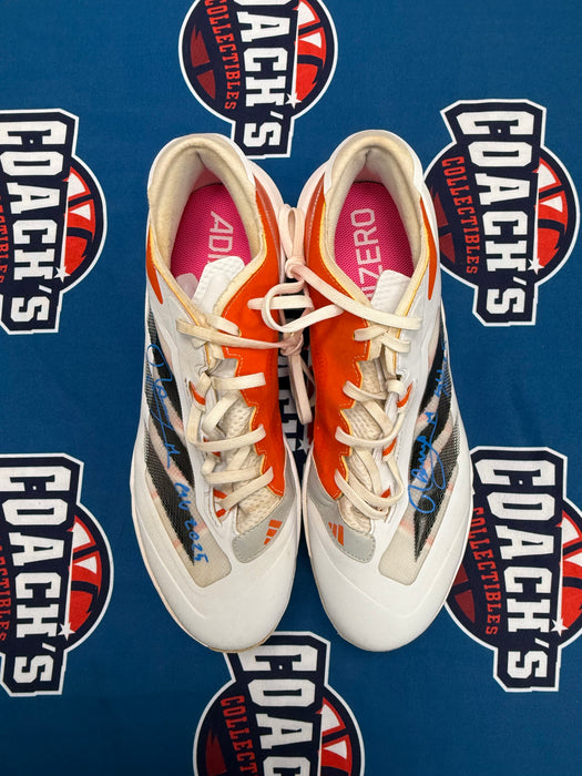 GAME USED Ronny Mauricio Autographed PAIR of Adidas Cleats w/ Game Used 2025 Inscription (JSA)