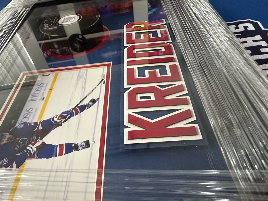 Chris Kreider Autographed Puck in 13”x8” Custom Shadowbox Display (Beckett)