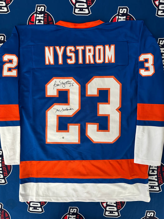 Bobby Nystrom Autographed CUSTOM NY Islanders Jersey w/ Mr Islander (JSA)