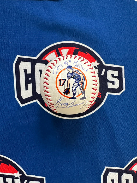 Keith Hernandez Autographed Retirement Logo Ball with Mets #17 Retired Inscription (Beckett)