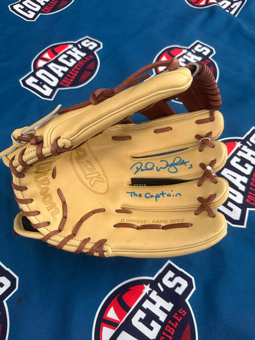 David Wright Autographed Full Size Wilson A2K Player Model Game Fielding Glove w/ The Captain (JSA)