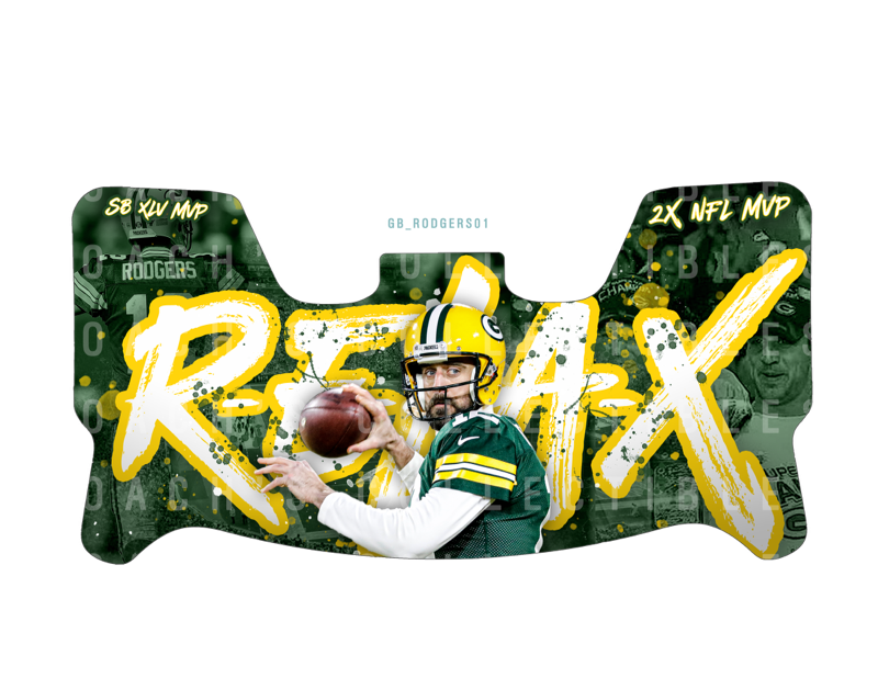 Aaron Rodgers Custom Visor for Any Full Size Riddell Helmet (Universal Fit) (2)