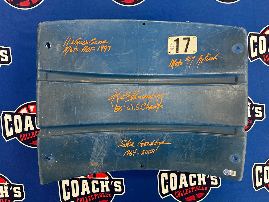 Keith Hernandez Autographed Shea Stadium Authentic Blue Seat Back w. Multi Inscr (Beckett)