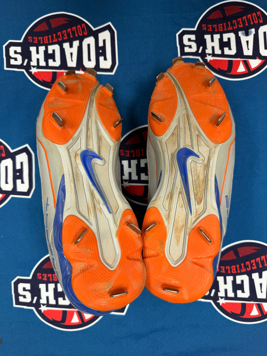 GAME USED David Wright Autographed PAIR of Blue Nike Cleats w/ Game Used Inscription (Beckett)
