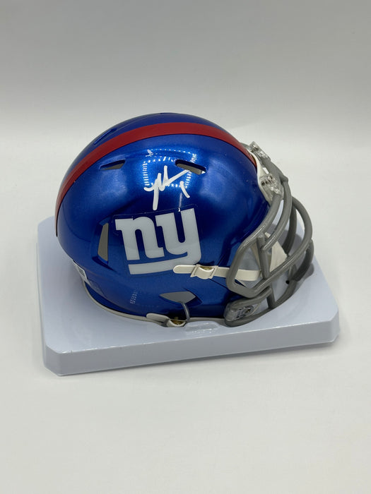 Malik Nabers Autographed NY Giants Speed Mini Helmet (Fanatics)