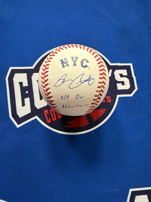 Brett Baty Autographed City Connect Logo Official Major League Baseball w/ NY or Nowhere (JSA)
