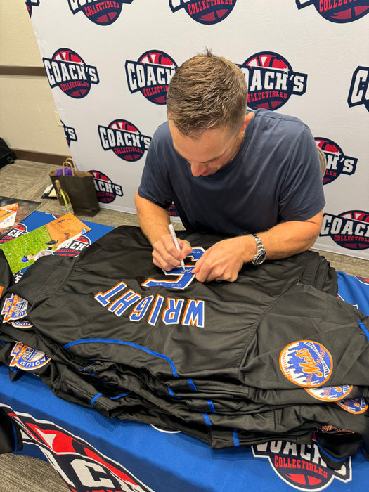 David Wright Autographed NY Mets CUSTOM Black Jersey with Once a Met Always a Met Inscription JSA
