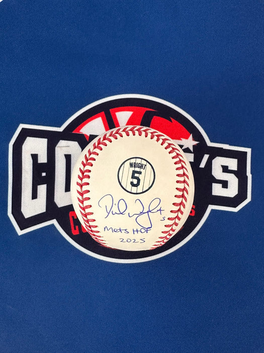 David Wright Autographed Retirement Logo Baseball with Inscription "Mets HOF 2025" (JSA)