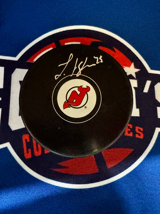 Luke Hughes Autographed NJ Devils Autograph Puck (Fanatics)
