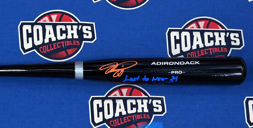 Mike Piazza Autographed Rawlings Black Pro Model Bat w/ Last to Wear 31 (Fanatics)