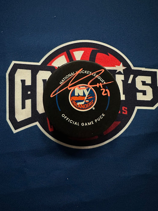 Anders Lee Autographed NY Islanders 2023-24 Game Model Puck (Beckett)