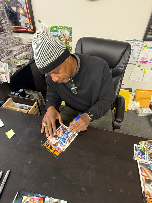 Darryl Strawberry Autographed 1986 JUMBO Topps 5x7 Card w/ Strawman (JSA)