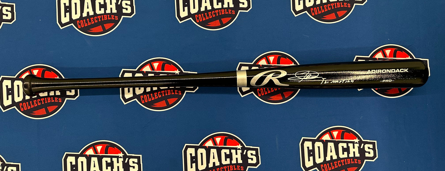 Jasson Dominguez Autographed Black Rawlings Pro Model Bat with The Martian Inscr (Fanatics)