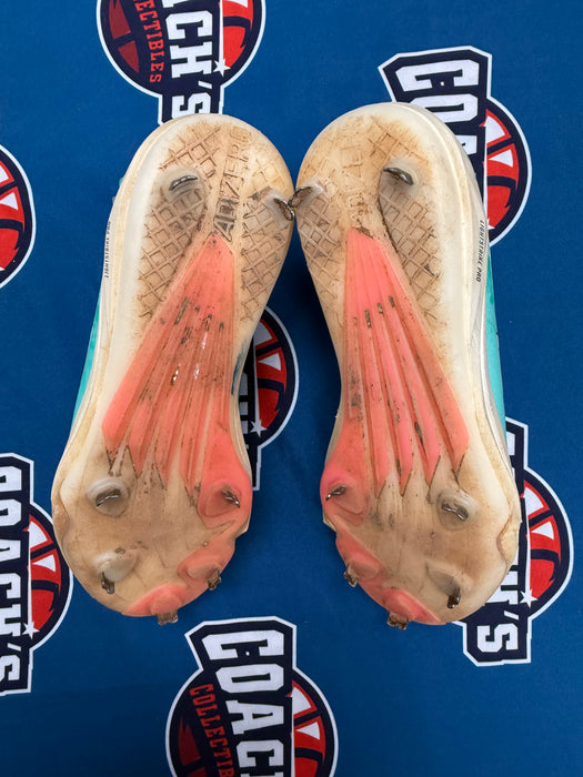 GAME USED Ronny Mauricio Autographed PAIR of Adidas Cleats w/ Game Used 2025 Inscription (JSA)