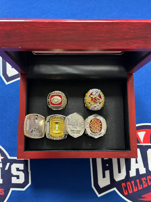 Kansas City Chiefs 4pc Replica Super Bowl Ring Set w/ Display Box