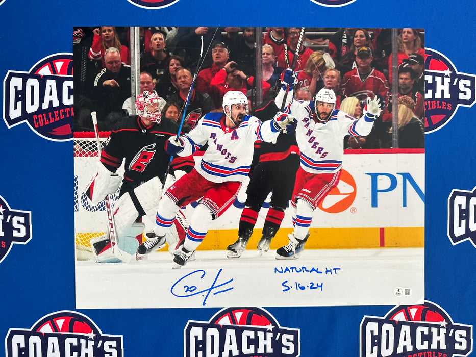 Chis Kreider Autographed 16x20 2024 Playoff Hat Trick Photo with Inscription (Beckett)