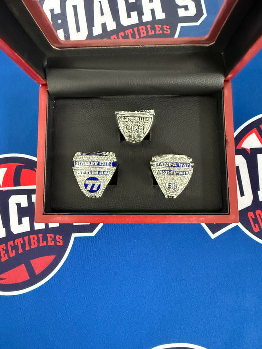 Tampa Bay Lightning 3pc Replica NHL Stanley Cup Ring Set w/ Display Box
