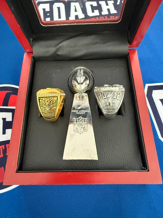Baltimore Ravens 3pc Super Bowl Replica Ring & Lombardi Trophy Set w/ Display Box
