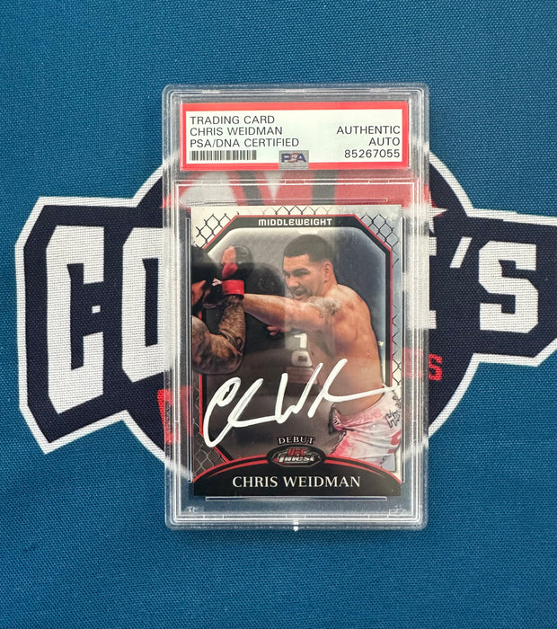 Chris Weidman Autographed 2011 Topps Finest Debut Rookie Card #11 (PSA Slab)