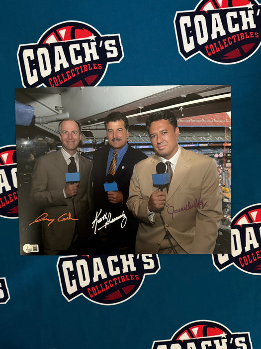 Keith Hernandez, Gary Cohen & Ron Darling Autographed 11x14 Photo (Beckett)