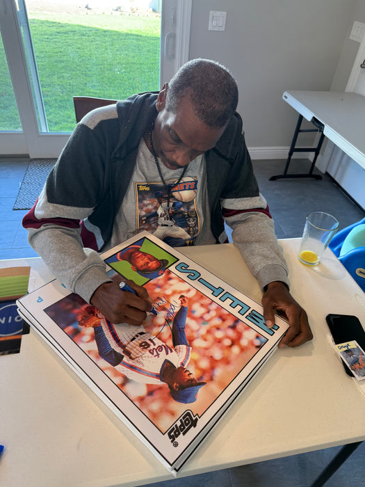Dwight "Doc" Gooden Autographed 16x20 1983 Topps Traded RC Wrapped Canvas w/ 84 NL ROY (JSA)
