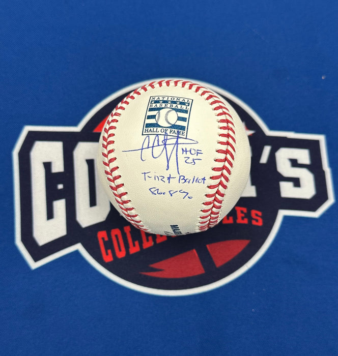 CC Sabathia Autographed Hall of Fame Ball w/ Multi Inscr (Fanatics)
