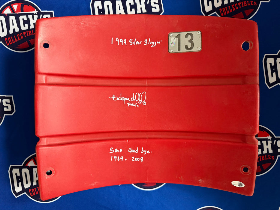 Edgardo Alfonzo Autographed Authentic Red Shea Stadium Seat Back #13 w/ Multi Inscr (JSA)